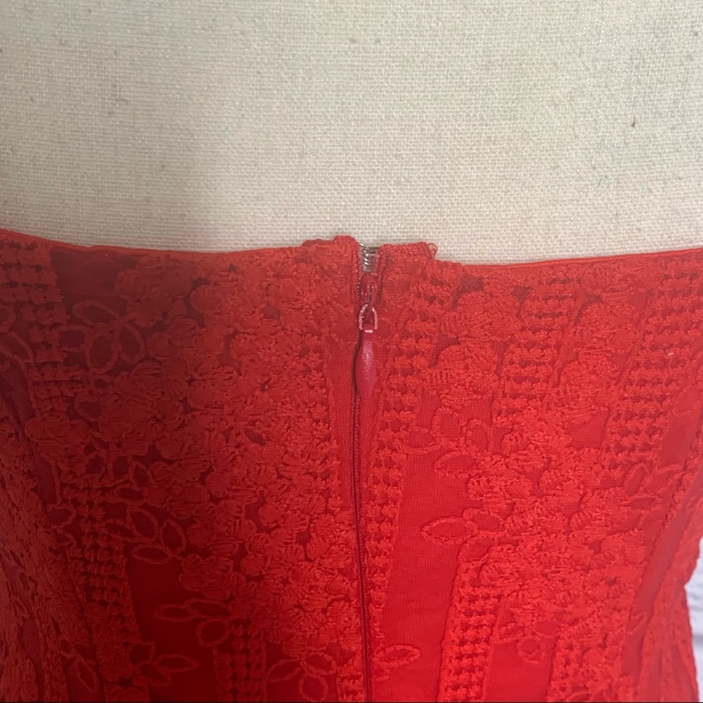 Hello Molly Red Mini Dress with Ruffle Hem - Picture 13 of 15